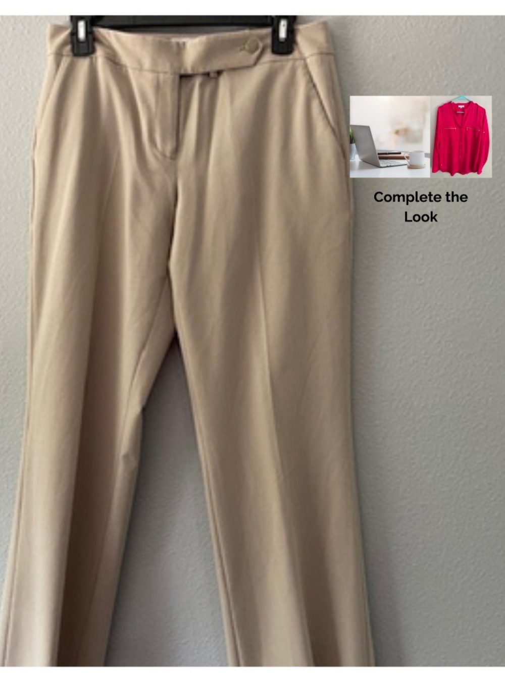 Calvin Klein Classic Fit Dress Pants Tan Beige Career Trouser Women's 6P